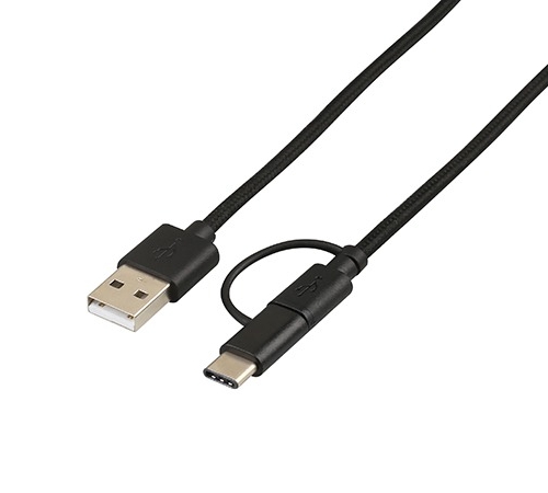 USB2.0 To Micro To TypeC Cable